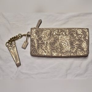 Gorgeous! Coach Clutch - Gold Shimmery Leather